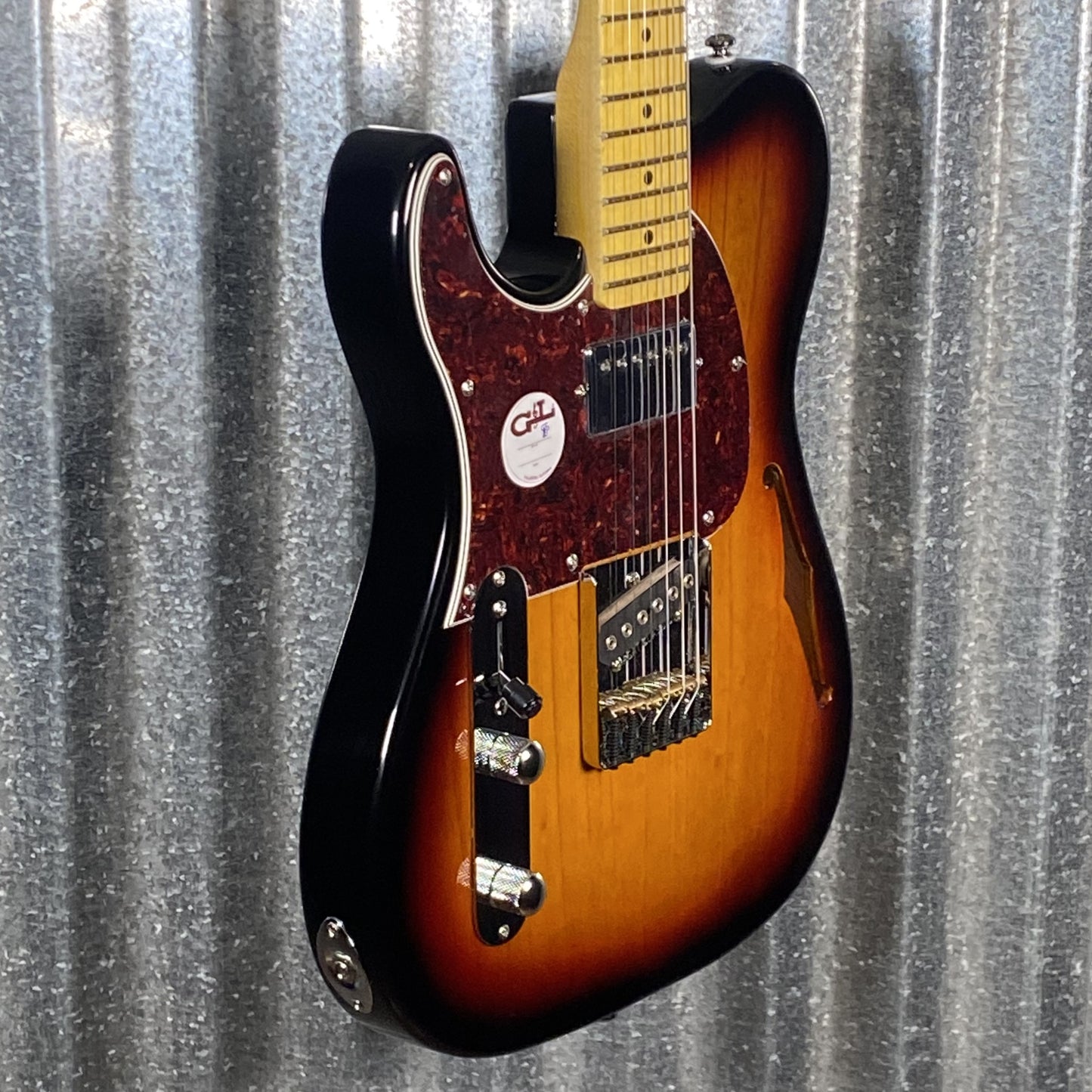 G&L Tribute ASAT Classic Bluesboy Semi Hollow Body Left Hand 3 Tone Sunburst Guitar #4500 Used