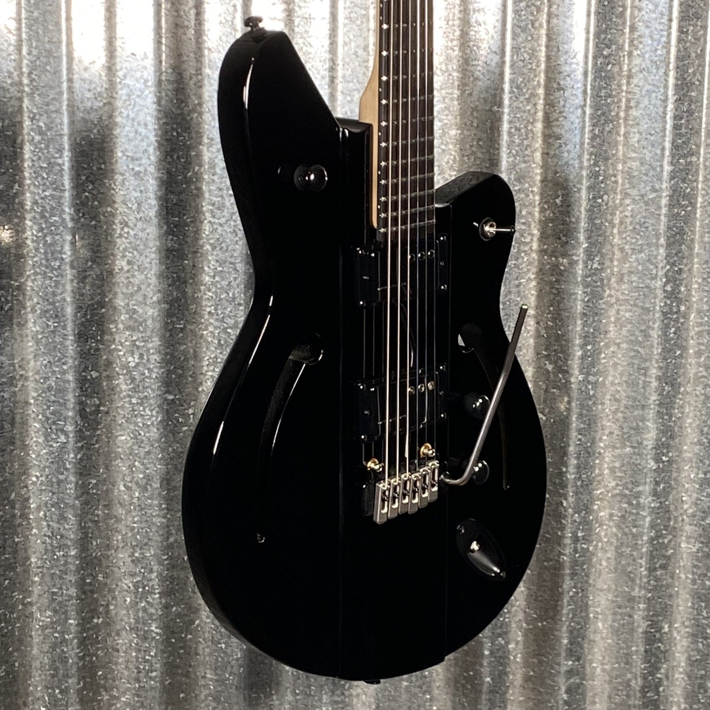 Reverend Air Sonic W Blackout Edition Midnight Black Railhammer Guitar #66738