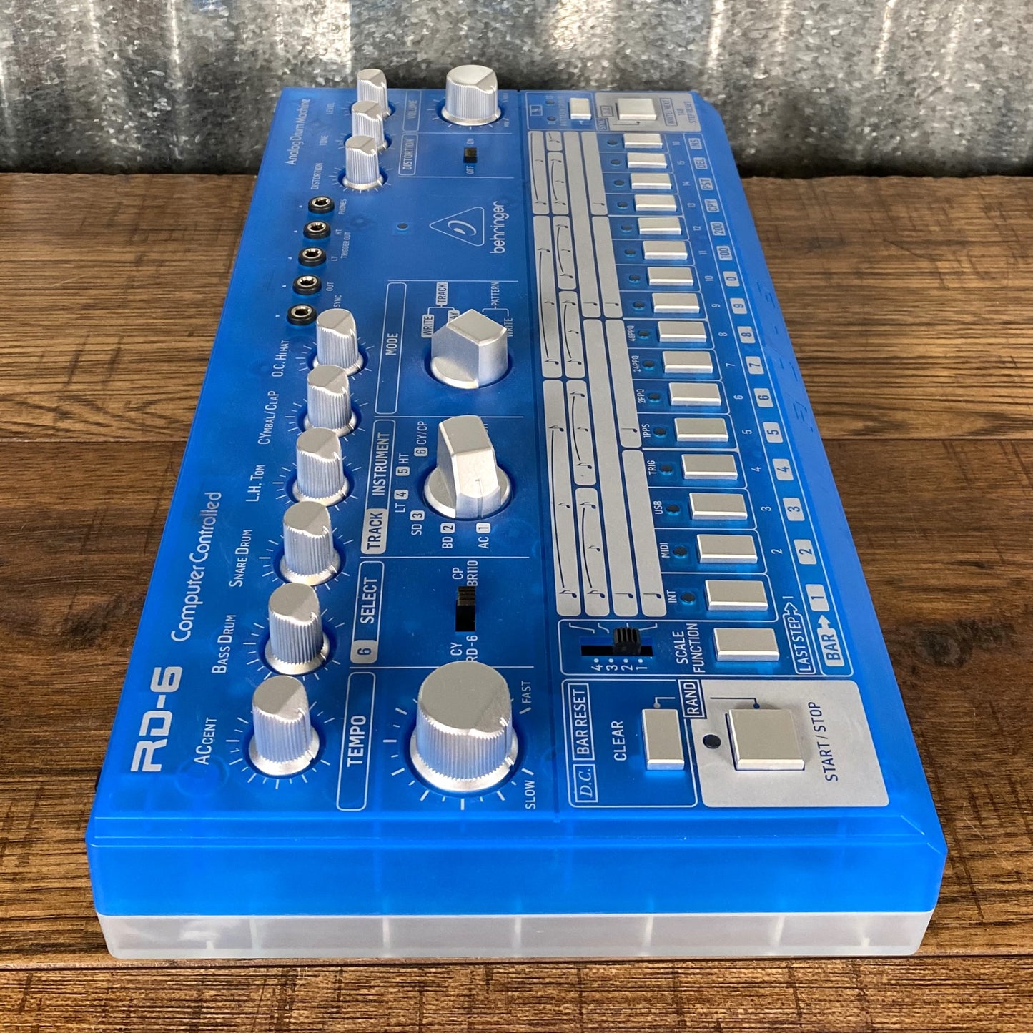 Behringer RD-6 BB Analog Drum Machine Sequencer Transparent Blue Used