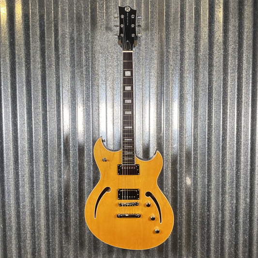 Reverend Limited Edition Manta Ray Semi Hollow Body Archtop Vintage Clear Natural Guitar #1 Blem
