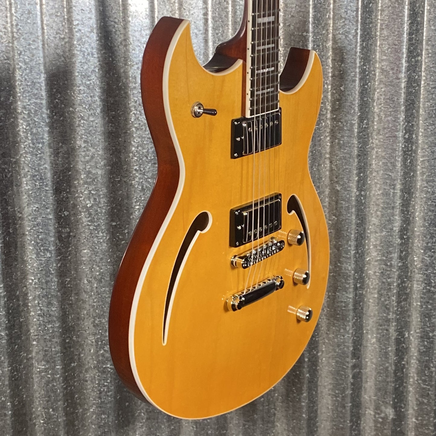Reverend Limited Edition Manta Ray Semi Hollow Body Archtop Vintage Clear Natural Guitar #1 Blem