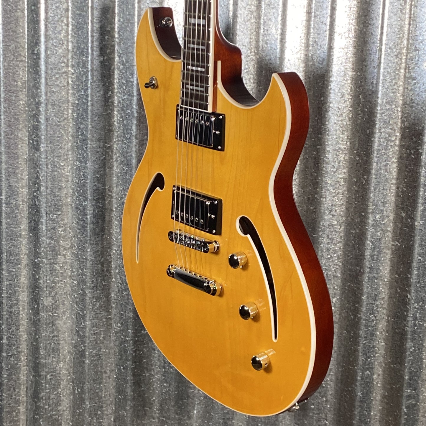 Reverend Limited Edition Manta Ray Semi Hollow Body Archtop Vintage Clear Natural Guitar #1 Blem