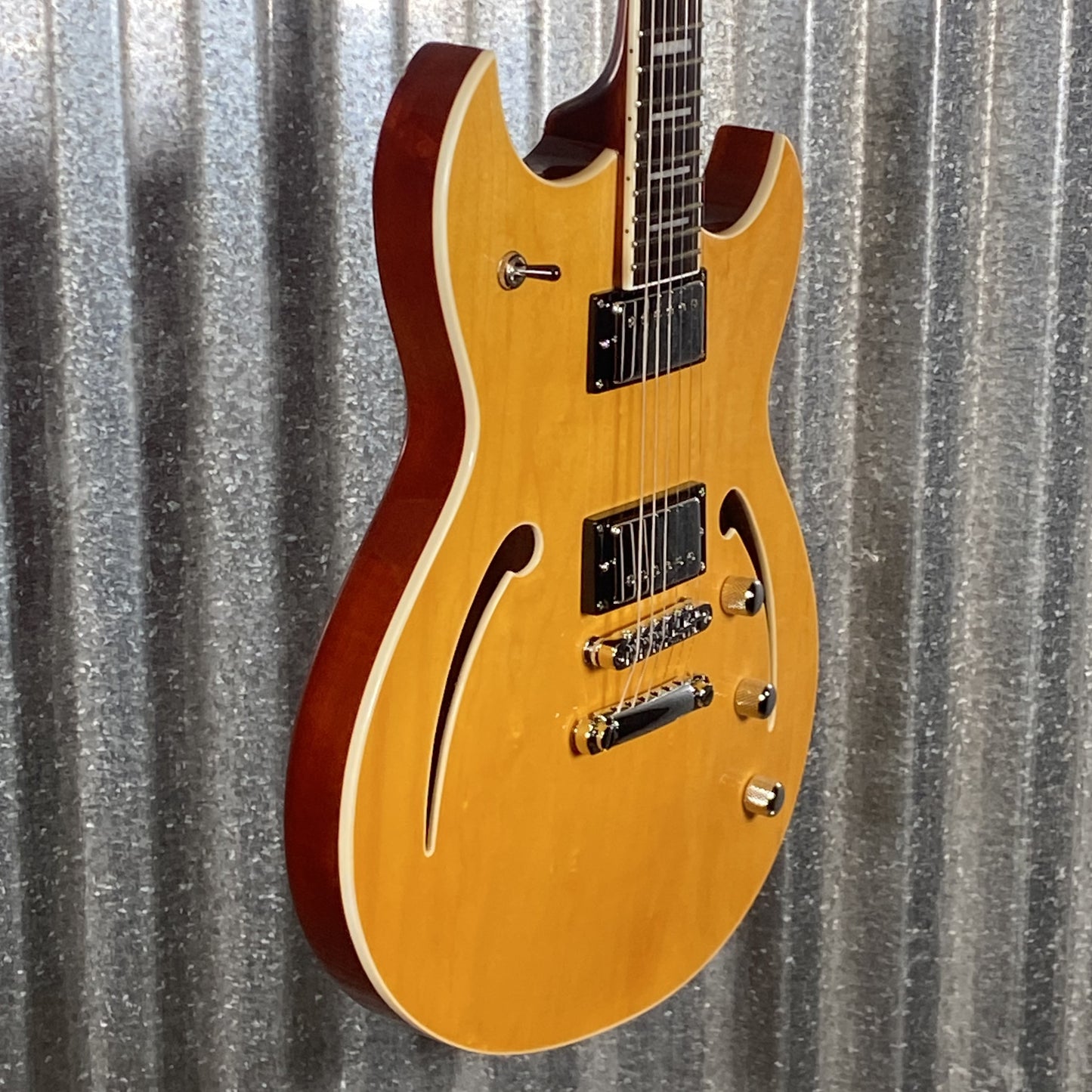 Reverend Limited Edition Manta Ray Semi Hollow Body Archtop Vintage Clear Natural Guitar #22 Blem