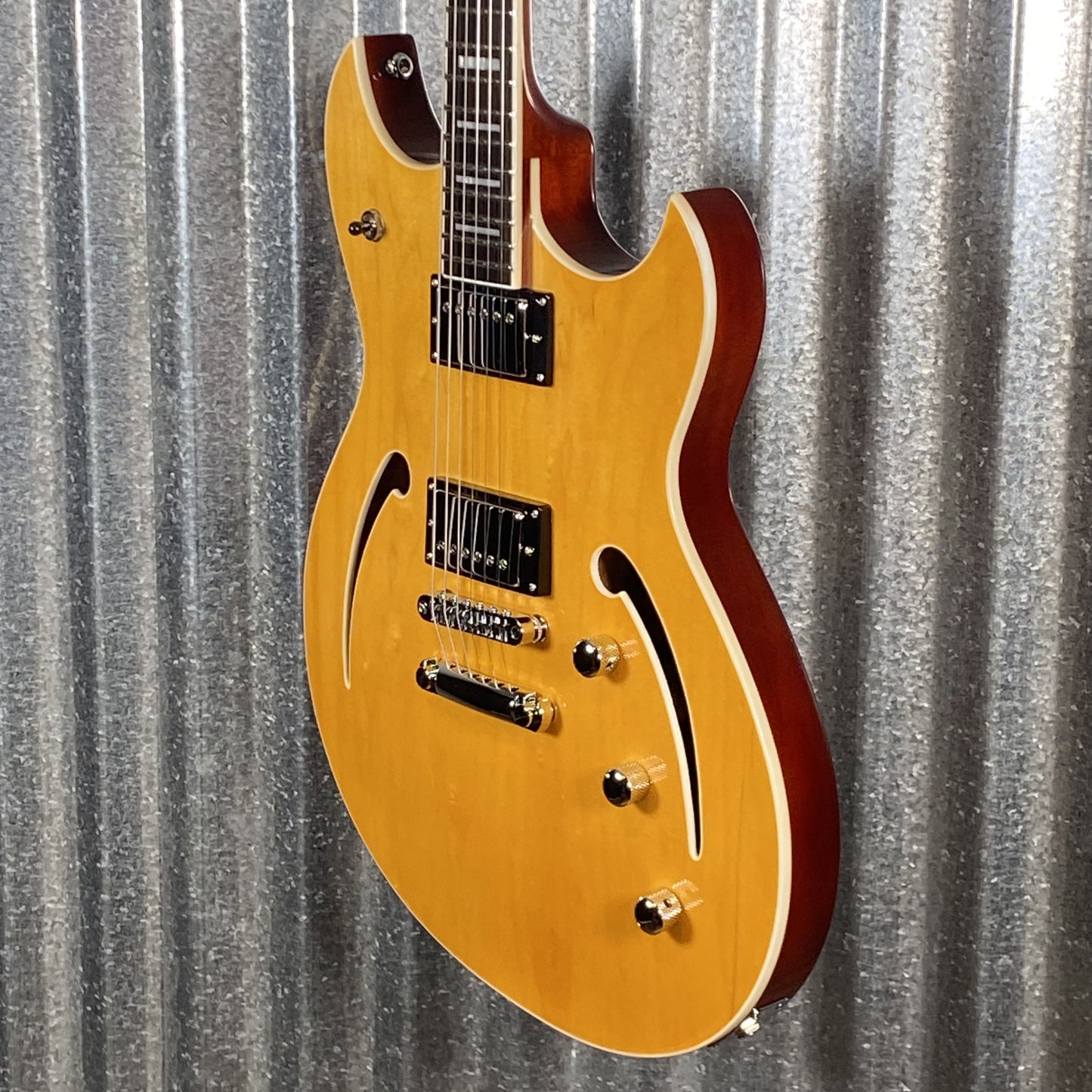 Reverend Limited Edition Manta Ray Semi Hollow Body Archtop Vintage Clear Natural Guitar #22 Blem