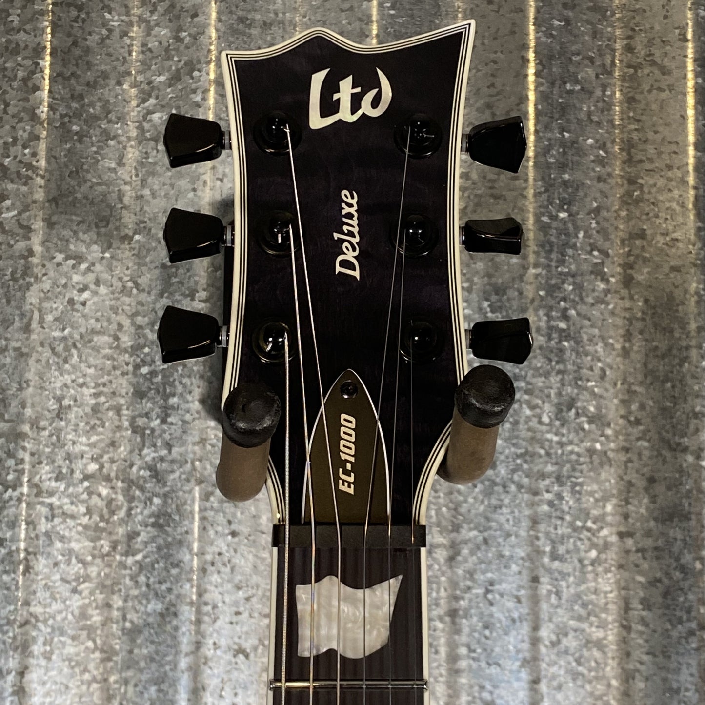 ESP LTD EC-1000 Piezo Bridge Quilt Top See Through Black Guitar #0990 Used