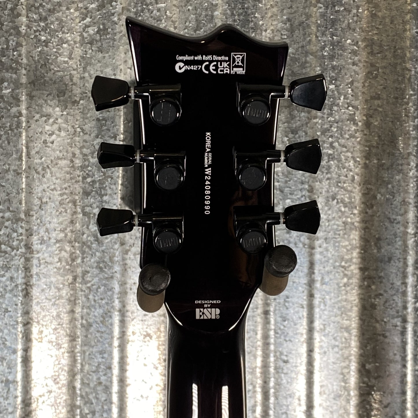 ESP LTD EC-1000 Piezo Bridge Quilt Top See Through Black Guitar #0990 Used