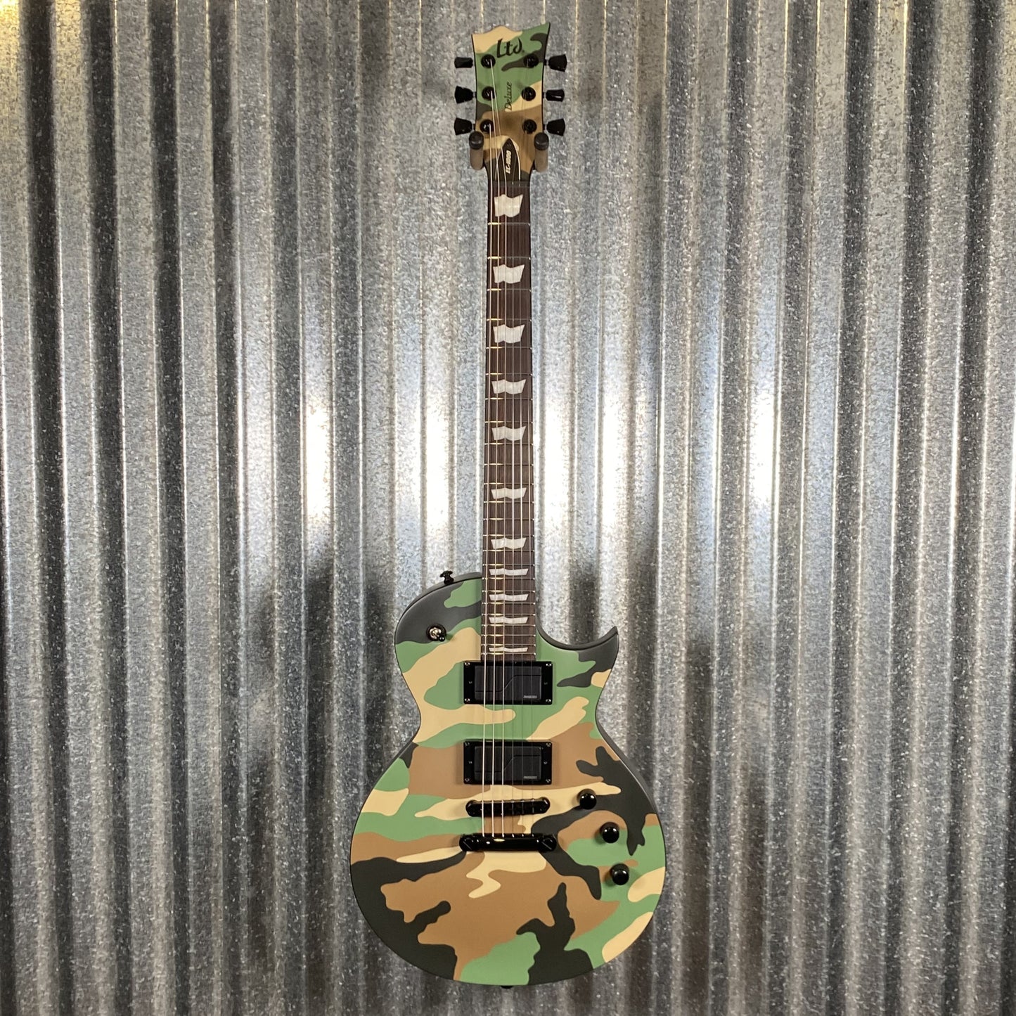 ESP LTD EC-1000 Woodland Camo Satin Fishman Fluence Guitar EC1000WCS #0314 Used