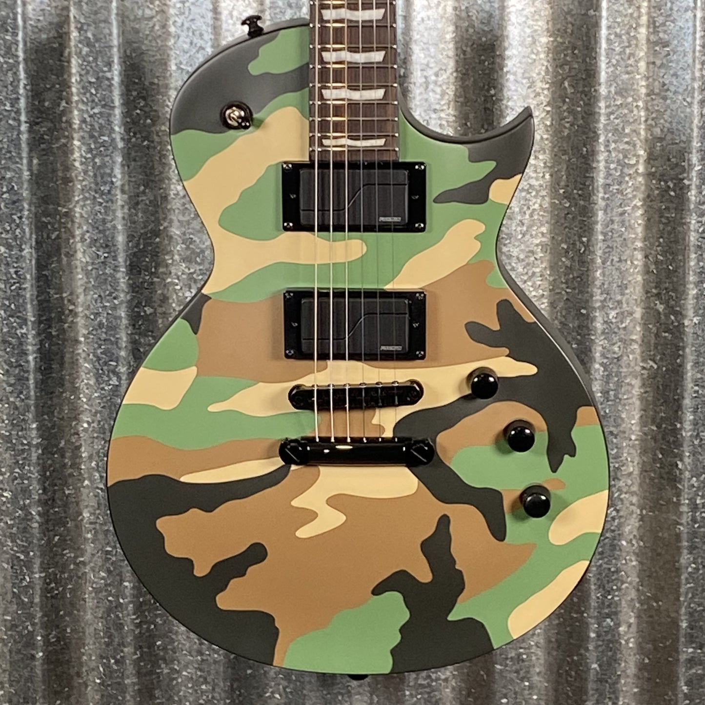 ESP LTD EC-1000 Woodland Camo Satin Fishman Fluence Guitar EC1000WCS #0314 Used