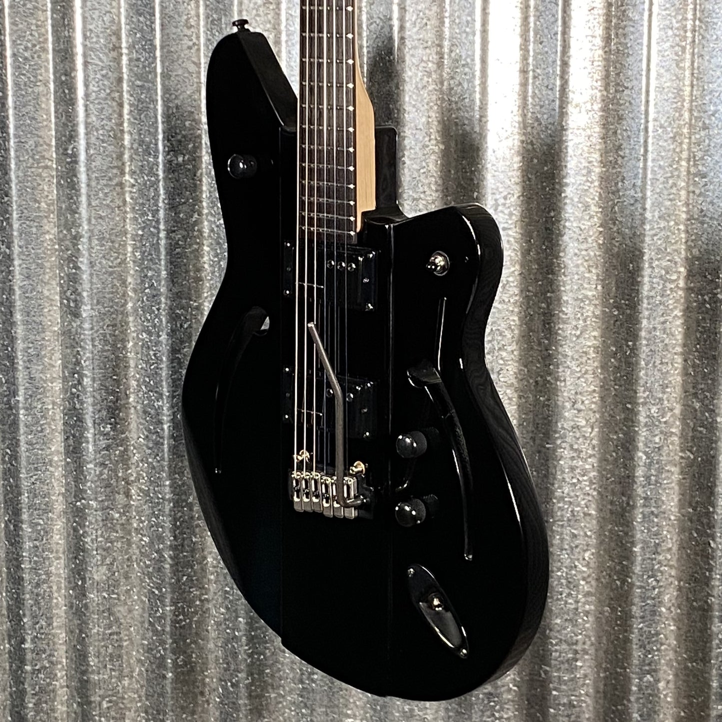 Reverend Air Sonic W Blackout Edition Midnight Black Railhammer Guitar #66737