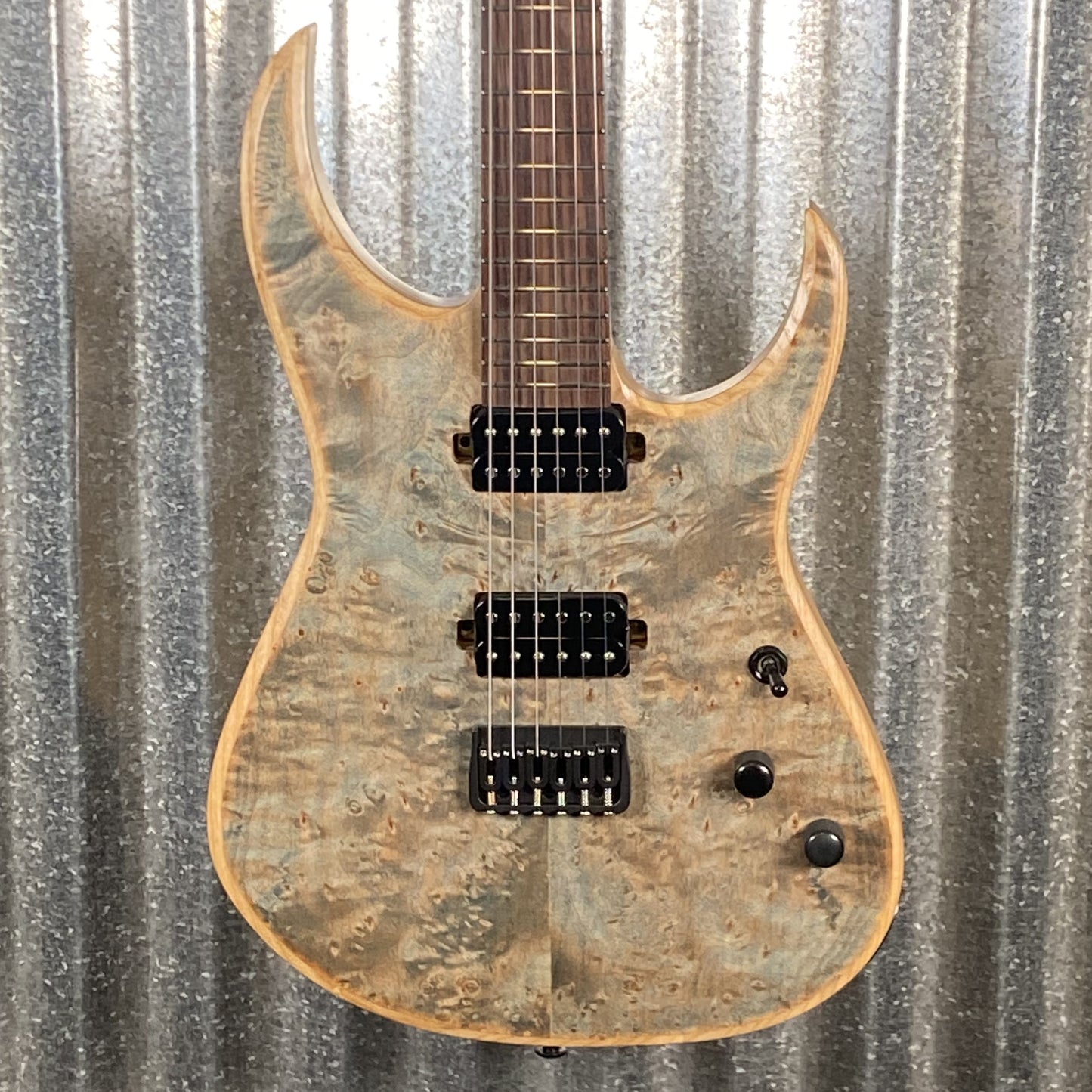 ST Guitars Metal 6 String Spalted Blue Bolt On Hard Tail Guitar #2 Used
