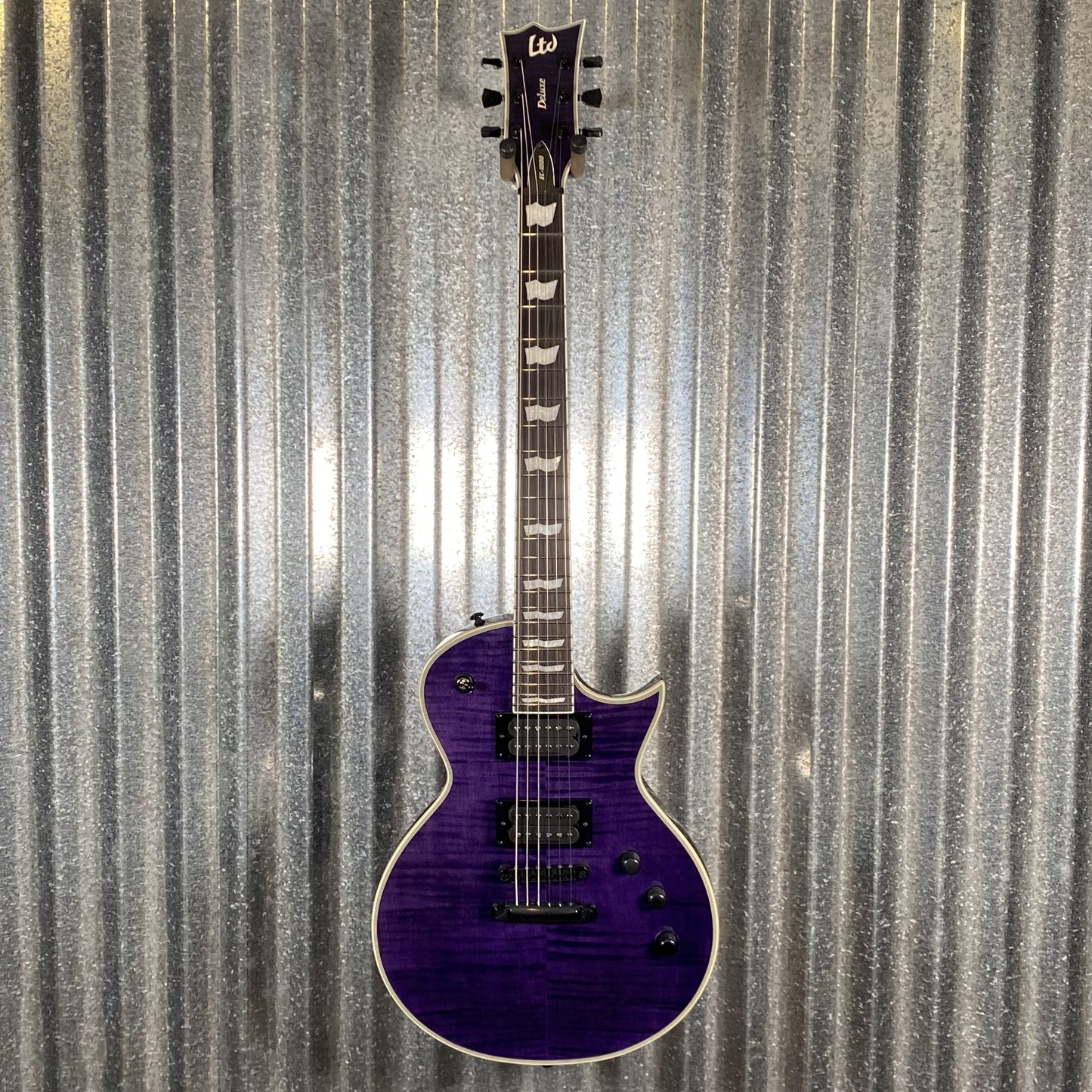 ESP LTD EC-1000 Eclipse Seymour Duncan See Thru Purple Guitar LEC1000FMSTP #0206 Used