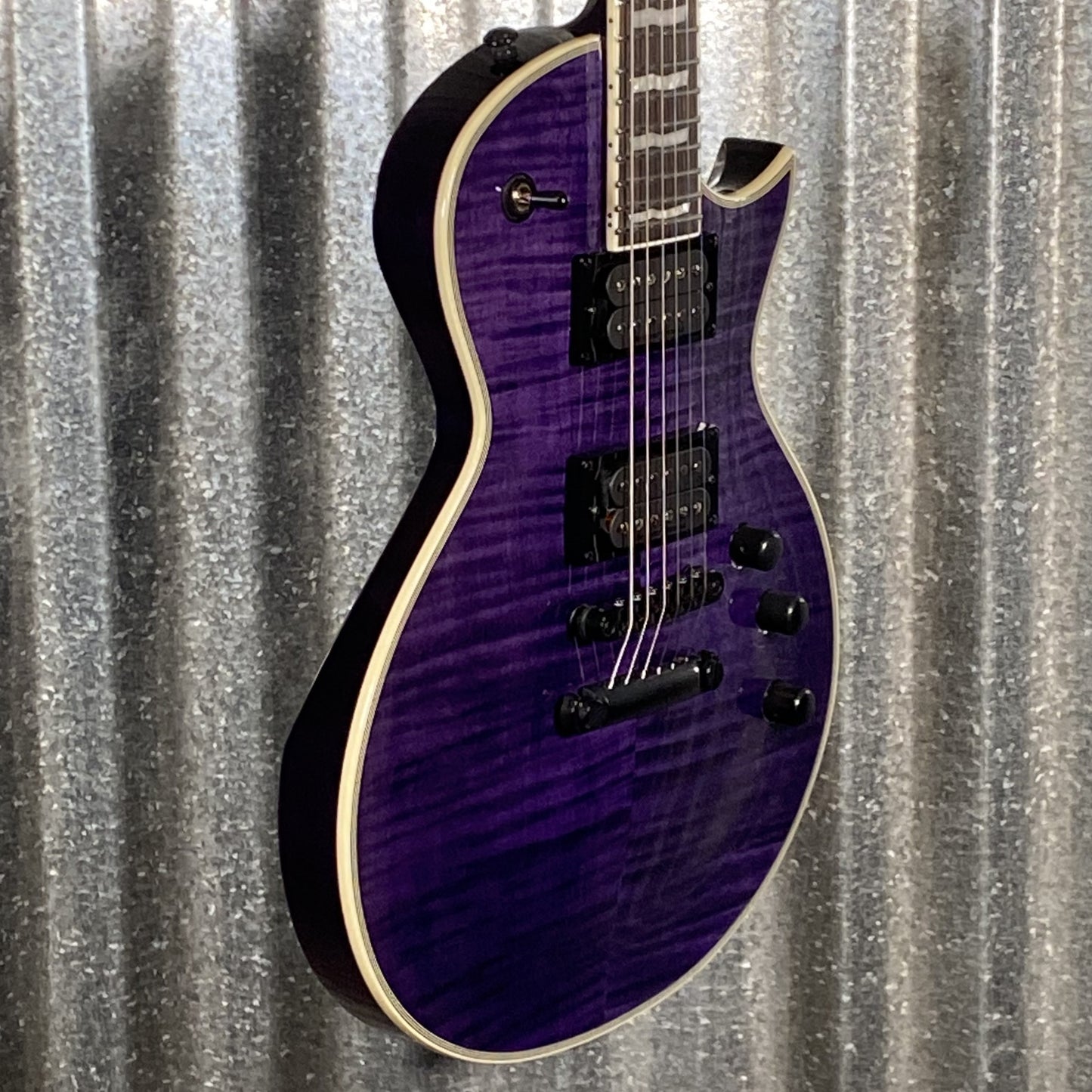 ESP LTD EC-1000 Eclipse Seymour Duncan See Thru Purple Guitar LEC1000FMSTP #0206 Used