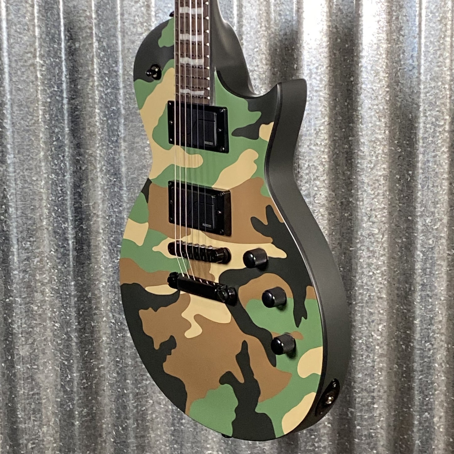 ESP LTD EC-1000 Woodland Camo Satin Fishman Fluence Guitar EC1000WCS #0316 Used