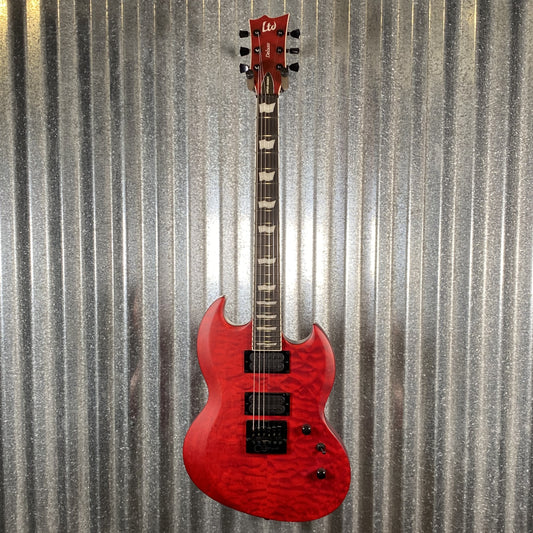 ESP LTD Viper-1000 Evertune See Thru Black Cherry Satin Guitar LVIPER1000ETQMSTBCS #2717 Used