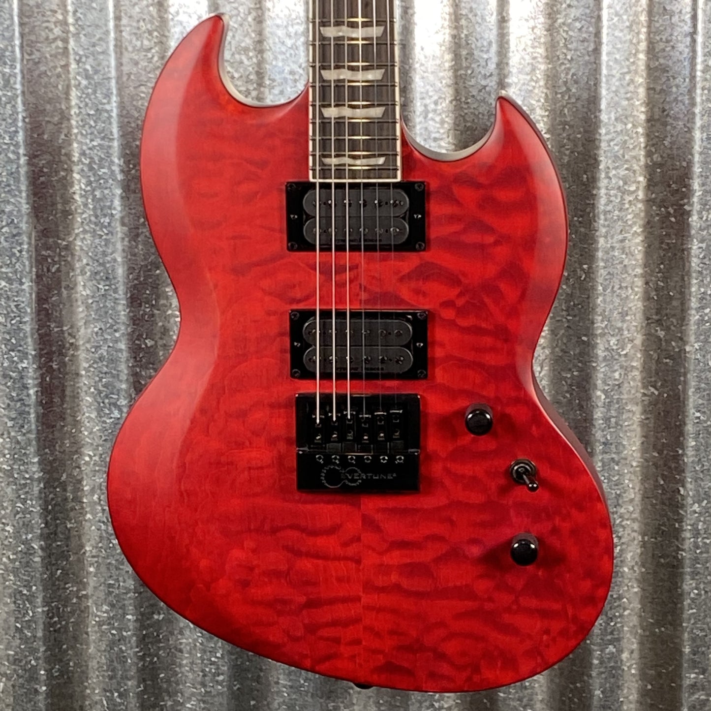 ESP LTD Viper-1000 Evertune See Thru Black Cherry Satin Guitar LVIPER1000ETQMSTBCS #2717 Used