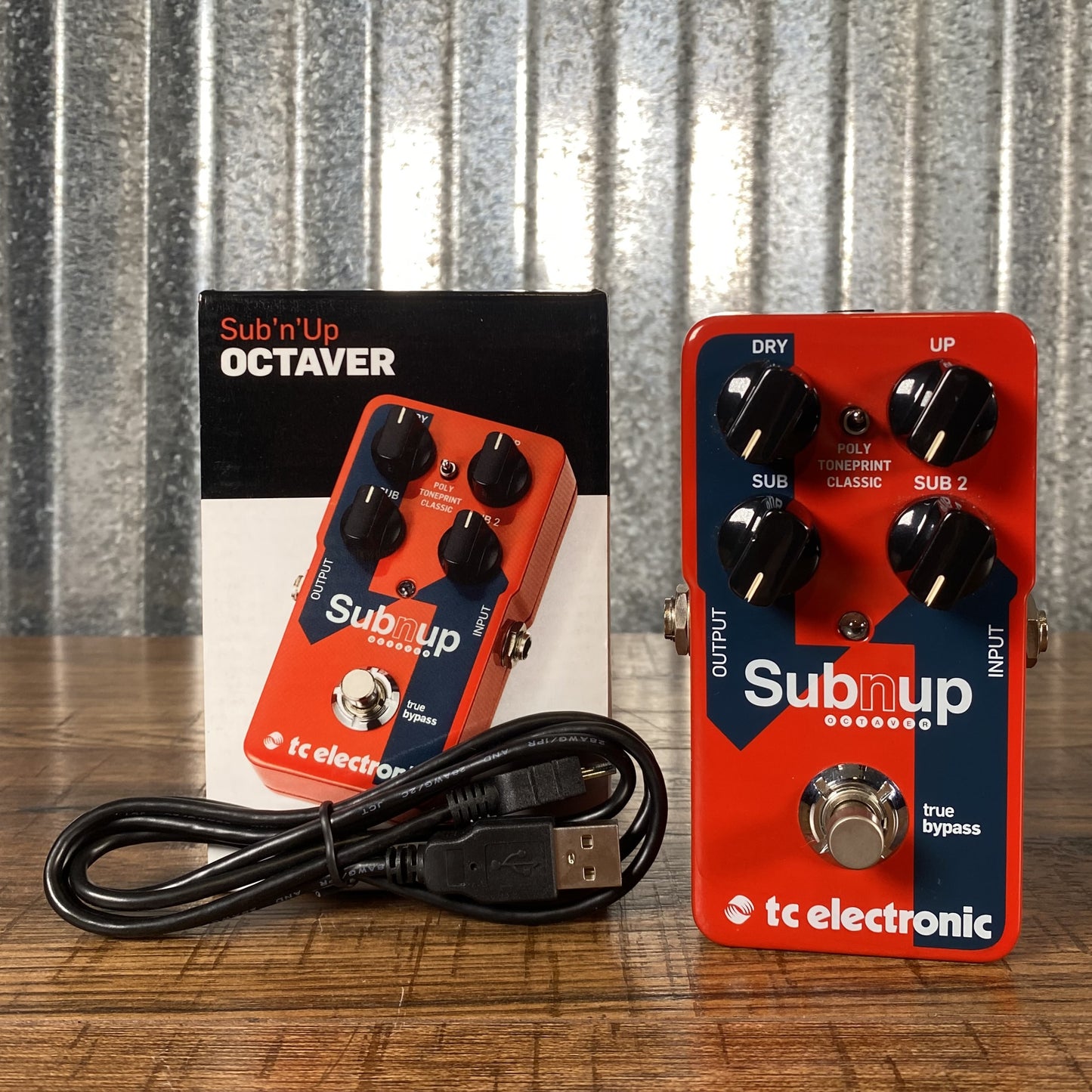 TC Electronic Sub 'N' Up Polyphonic Octave Tone Print Guitar Effect Pedal Used