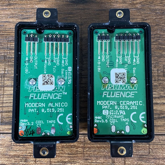 Fishman PRF-M36-SR2 Fluence Modern Humbucker Pickup Neck Bridge Set Brushed Stainless Steel Used