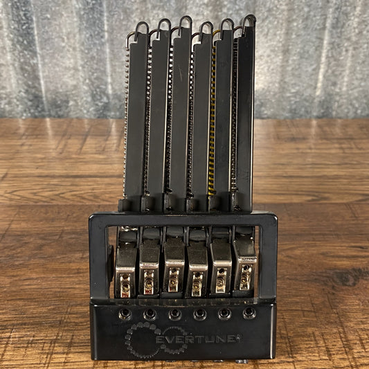 Evertune F Model 6 String Electric Guitar Bridge Kit Used Black with Chrome Saddles Used
