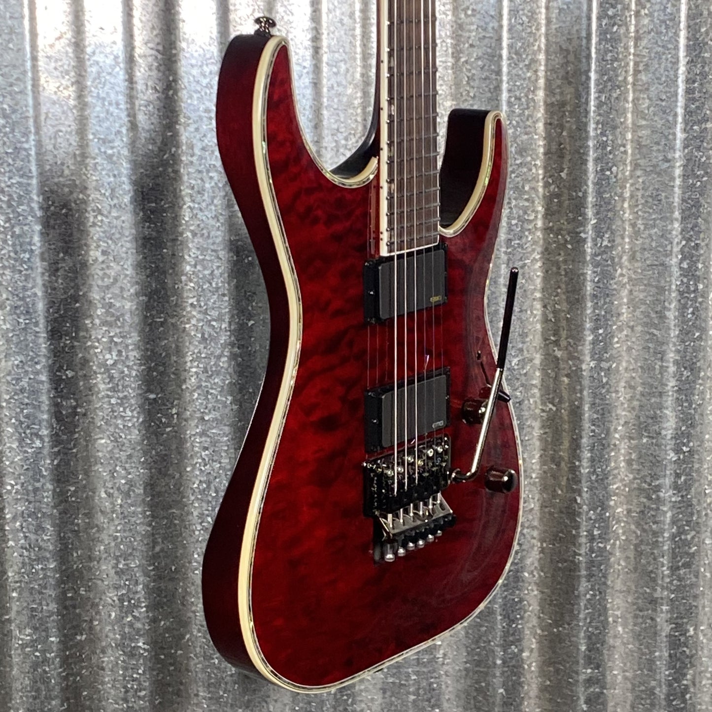 ESP LTD MH-1000 Quilt Top See-Thru Black Cherry Guitar LMH1000QMFRSTBC #0331 Used