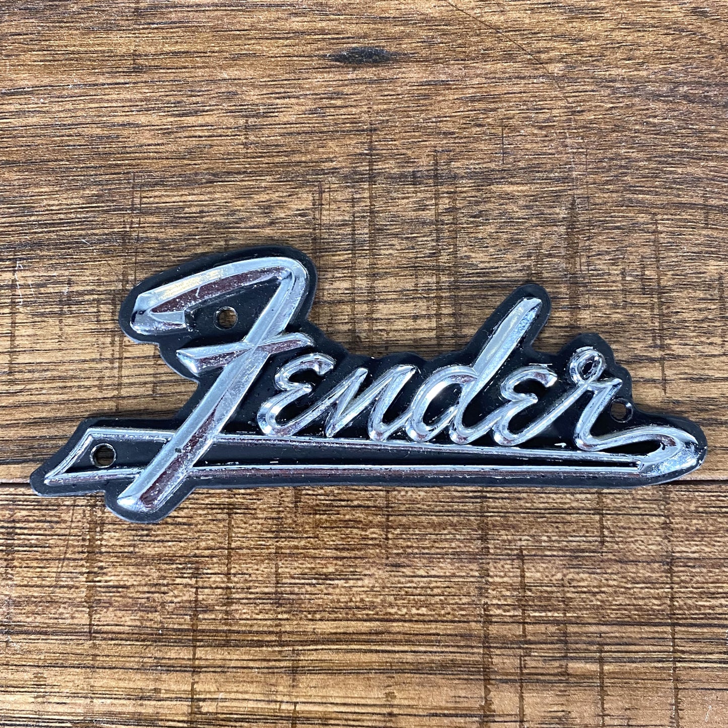 Fender Logo Badge 1969 Twin Reverb Amp Metal Used