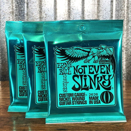 Ernie Ball 2626 Not Even Slinky 12-56 Electric Guitar String Set 3 Pack