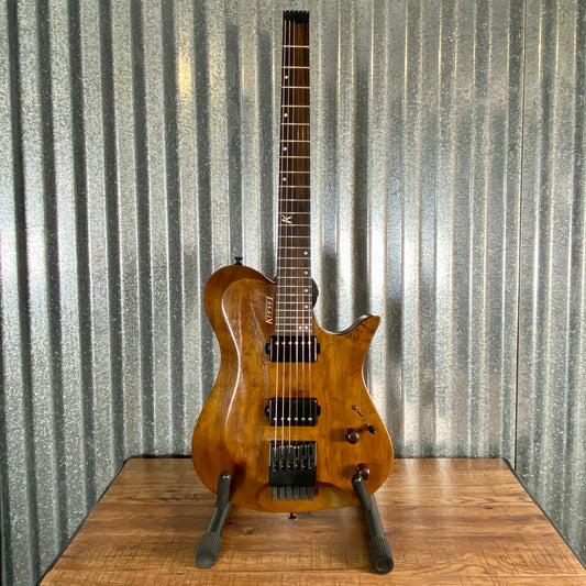 Kiesel Zeus Headless Ash Whiskey Brown Guitar & Bag #1478 Used
