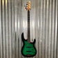Carvin USA B4 4 String Lined Fretless Bass Forest Green Burst & Case #66424 Used