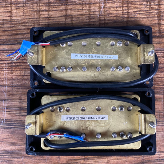 G&L Tribute Paul Gagon Designed AS4255B Neck & AW4368B Bridge Humbucker Guitar Pickup Set Black Used