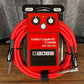 Boss BIC-10A-RD 10' / 3m Right Angle to Straight 1/4" Guitar Instrument Cable RED