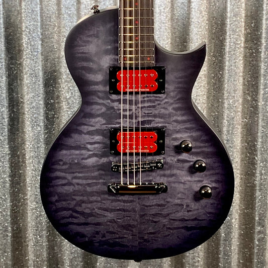 ESP LTD BB-600B Ben Burnley Baritone Quilt Top See Through Black Satin Seymour Duncan Guitar & Case #0416 Used