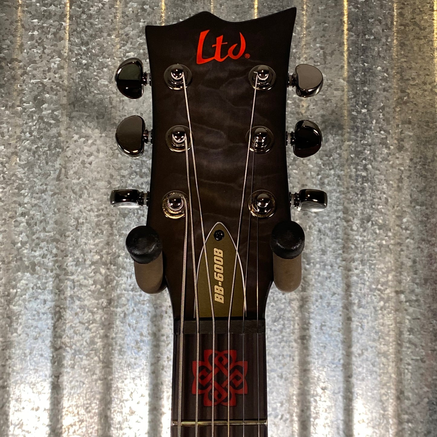 ESP LTD BB-600B Ben Burnley Baritone Quilt Top See Through Black Satin Seymour Duncan Guitar & Case #0416 Used