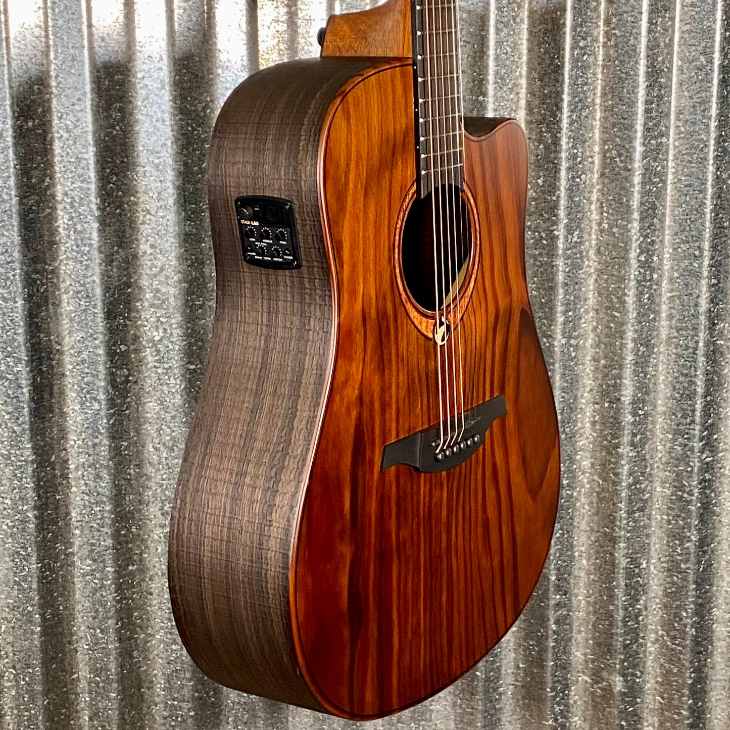 LAG Guitars SAUVAGE-DCE Natural Dreadnought Acoustic Electric Guitar & Bag #3405