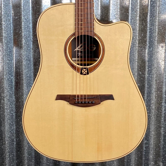 LAG Guitars T88DCE Natural Dreadnought Cutaway Acoustic Electric Guitar #4922