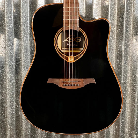 LAG Guitars T118DCE-BLK Black Dreadnought Cutaway Acoustic Electric Guitar #1779