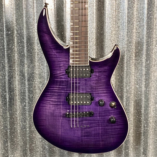 ESP LTD H3-1000 See Thru Purple Guitar LH31000FMSTPSB #0917 Used