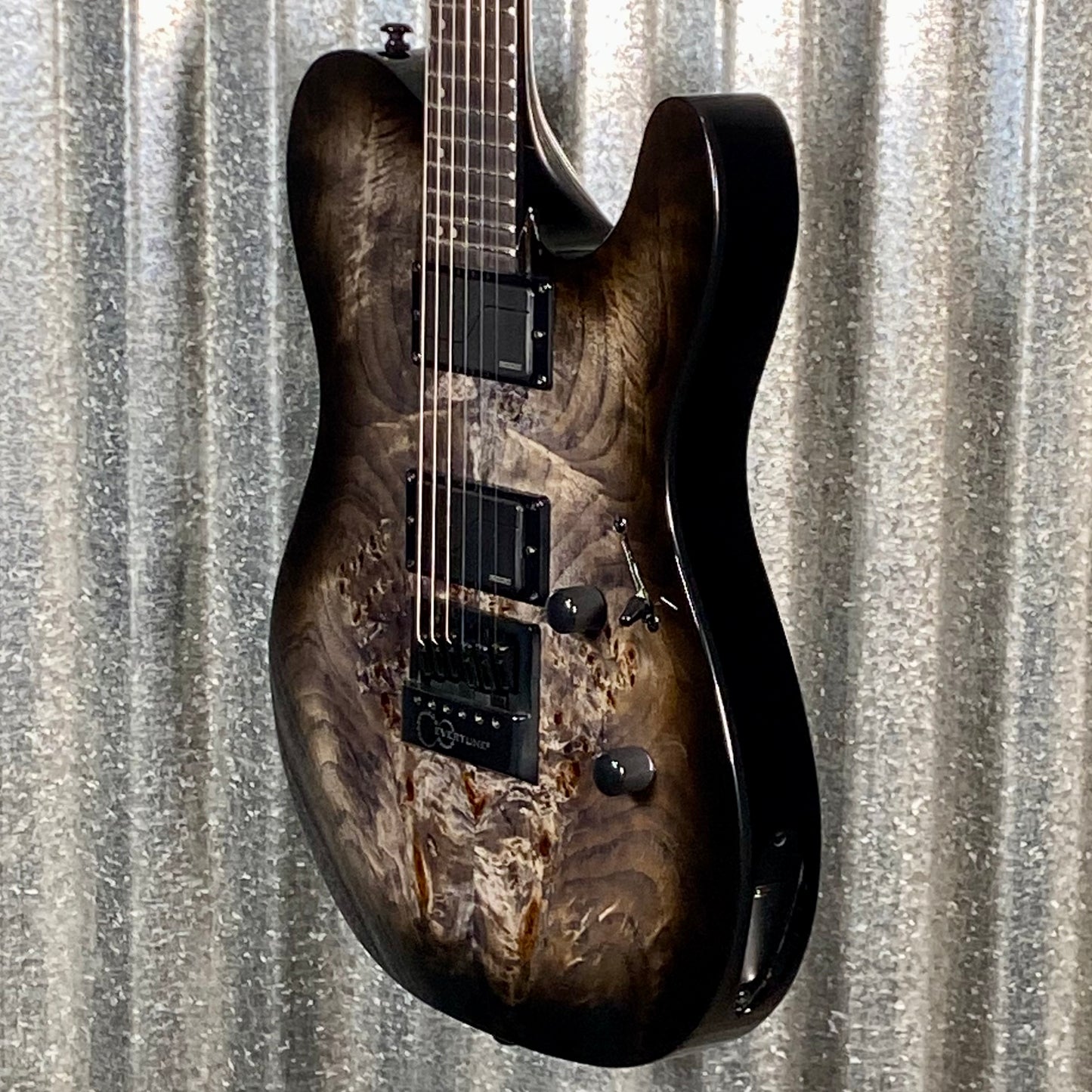 ESP LTD TE-1000 Evertune Burl Charcoal Burst Fluence Guitar TE1000ETBPCHB #0856 Used