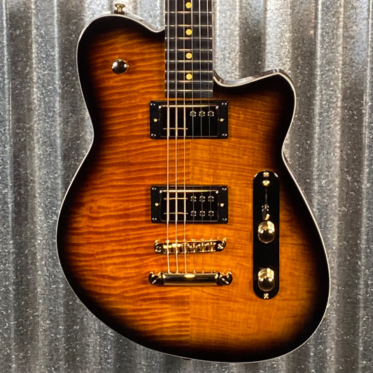 Reverend Charger RA FM Coffee Burst Flame Guitar #67632