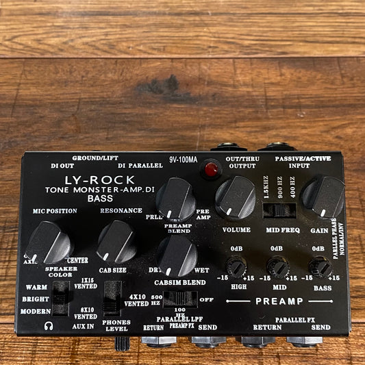 Ly-Rock Tone Monster AMP DI Simplifier Bass Station Preamp Clone Pedal Used