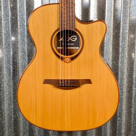 LAG Guitars T118ASCE-NAT Natural Auditorium Cutaway Slim Acoustic Electric Guitar #2096