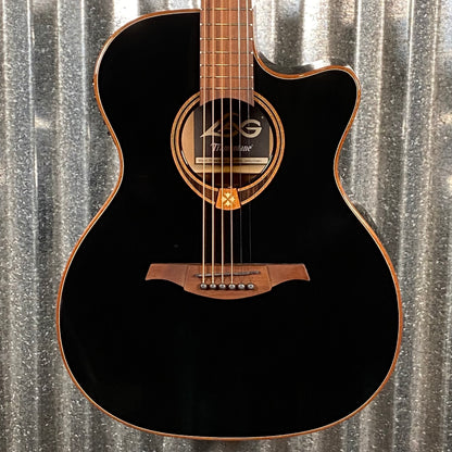 LAG Guitars T118ACE-BLK Black Auditorium Cutaway Acoustic Electric Guitar #1841 Demo