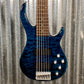 Peavey Fury VI 6 String Bass Quilt Top Transparent Blue & Case #1306 Used