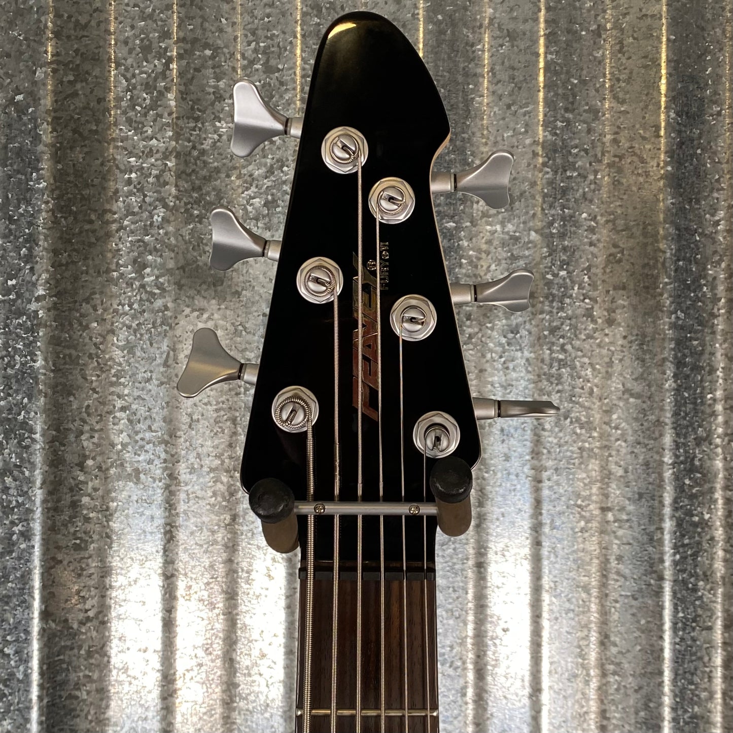 Peavey Fury VI 6 String Bass Quilt Top Transparent Blue & Case #1306 Used