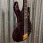 Peavey USA TL5 5 String Neck Through Bass Transparent Black & Case #9850 Used