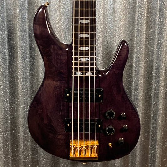 Peavey USA TL5 5 String Neck Through Bass Transparent Black & Case #9850 Used