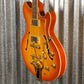 Jay Turser Cleopatra Flame Top Amber Burst Semi Hollow Guitar Used