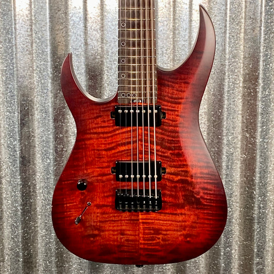Schecter Sunset Extreme 7 LH Scarlet Burst Left Hand Guitar #0740 Used