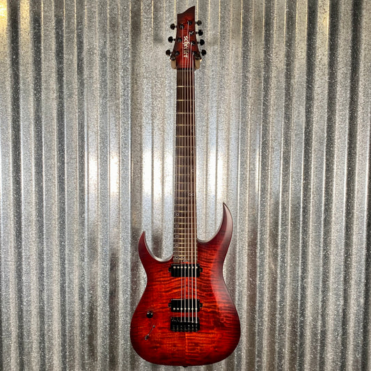 Schecter Sunset Extreme 7 LH Scarlet Burst Left Hand Guitar #0740 Used