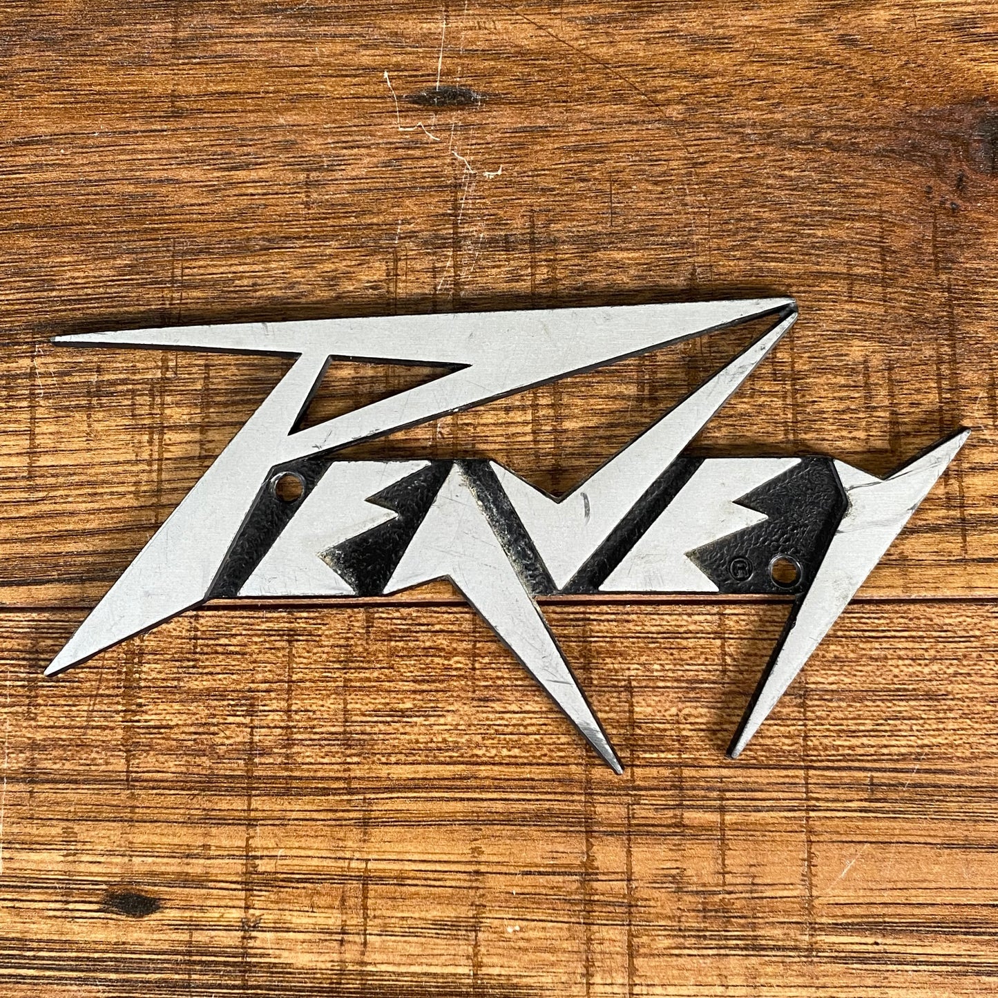 Peavey Classic Metal Logo Badge 6"x3" #1 Used