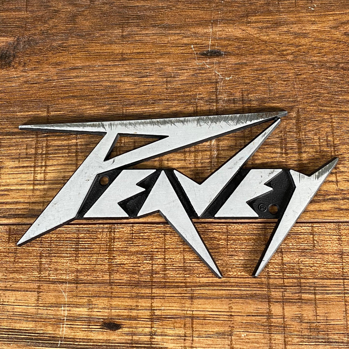 Peavey Classic Metal Logo Badge 6"x3" #3 Used