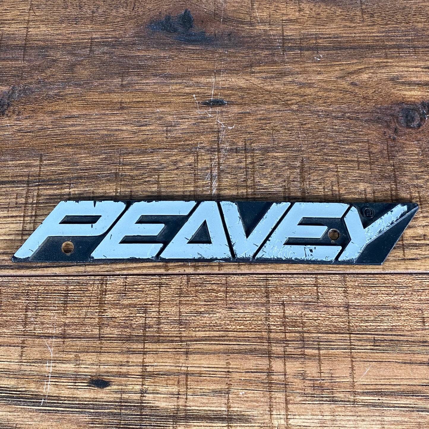 Peavey Modern Logo Badge Plastic 7" x 1.25" #2 Used